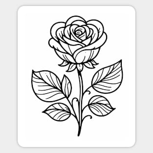 Simple Black And White Rose Sticker